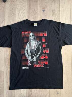Vintage 1998 Bret "The Hitman" Hart WCW nWo T-Shirt Size XL